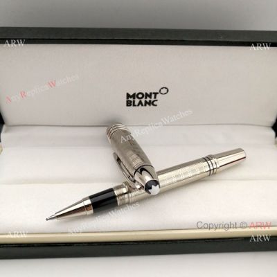 NEW UPGRADED JFK Writers Edition Silver Rollerball Pen - Montblanc Pen Fake